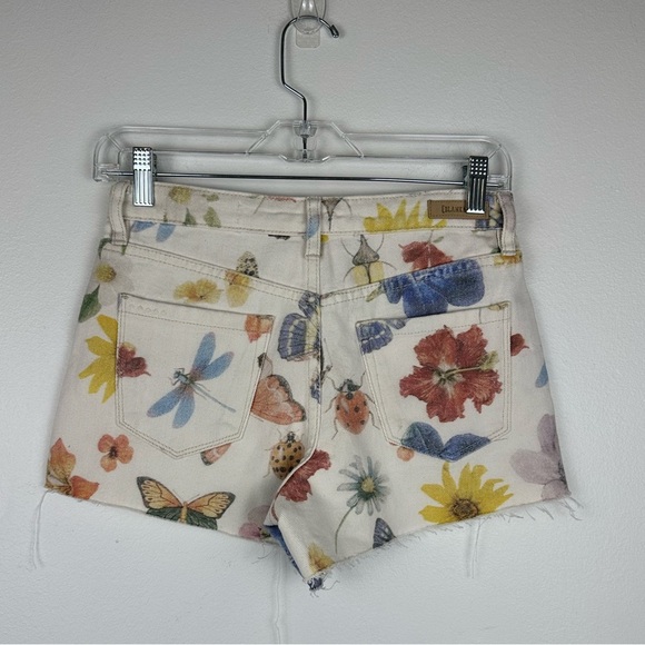 BLANKNYC Botanical Print The Barrow High Rise Cut Off Shorts Women’s Sz 24 - Picture 2 of 8
